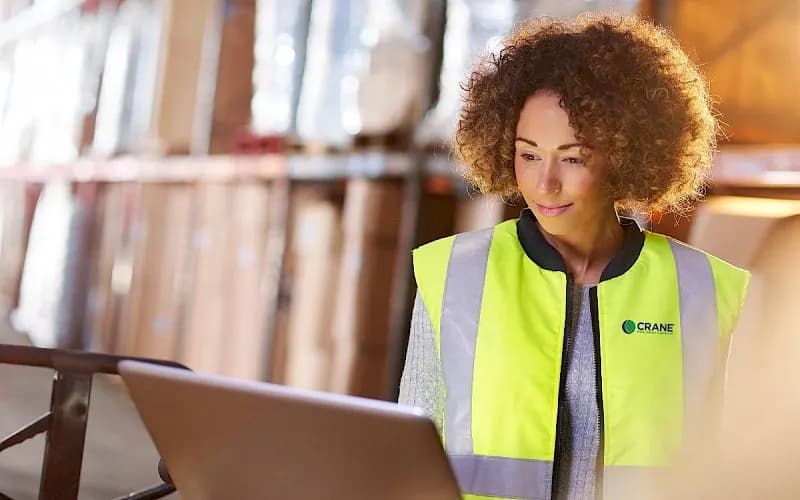 Worker using a warehouse management system