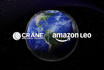 Crane Worldwide Amazon LEO Globe Earth Orbit Logo Collaboration Supply Chain Tech
